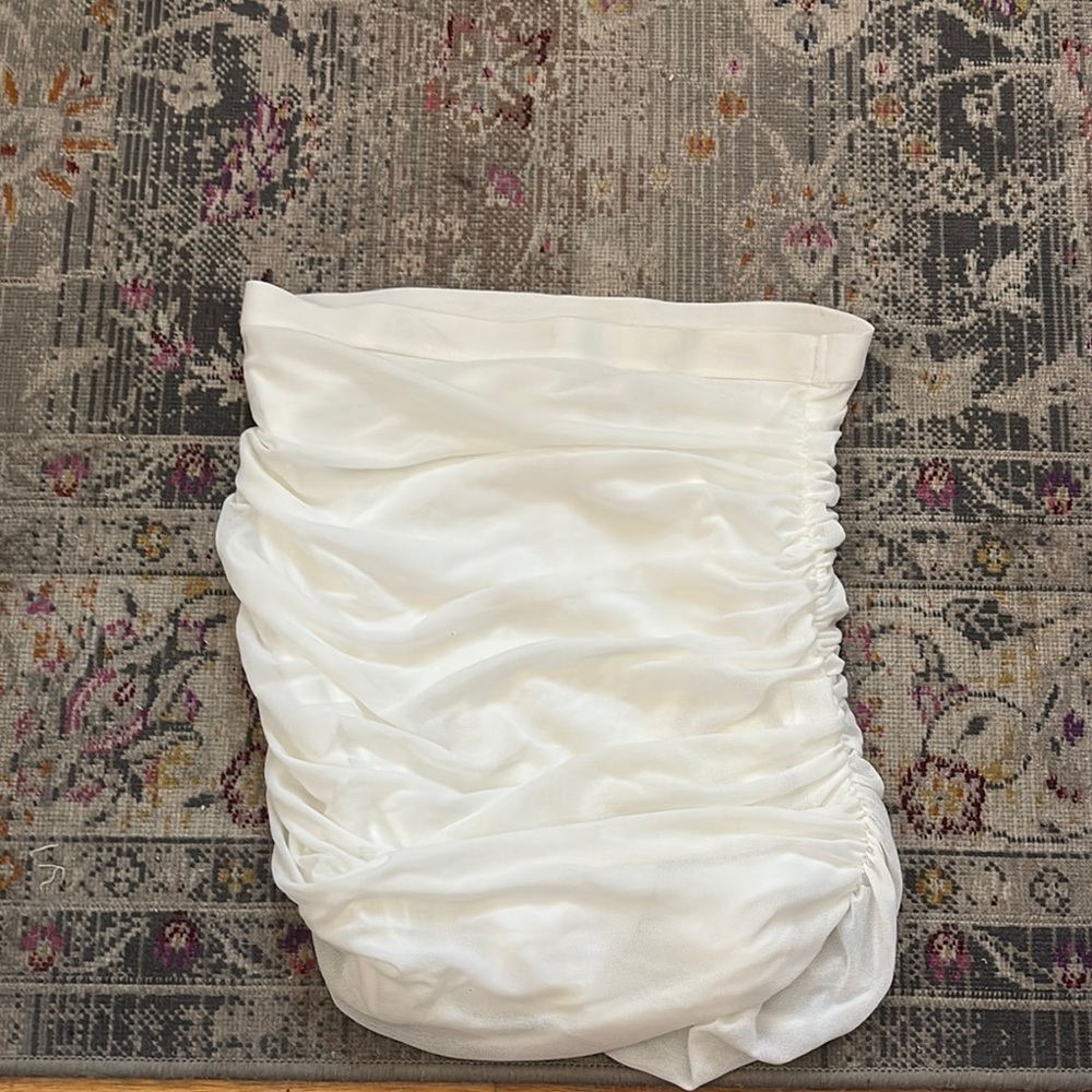 White mini skirt